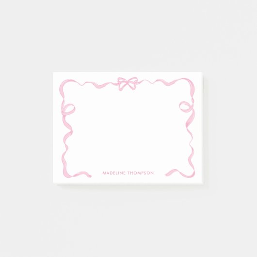 Post-it® Cadre en ruban rose chic pour fille (Devant)