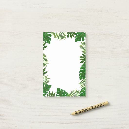Post-it® Cadre Feuille tropical (Sur un bureau)