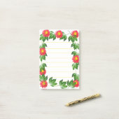 Post-it® Cadre floral orange (Sur un bureau)