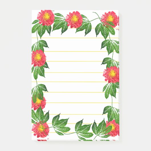 Post-it® Cadre floral orange (Devant)