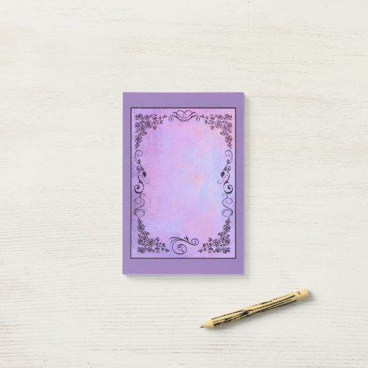 Post-it® Cadre mauve (Sur un bureau)