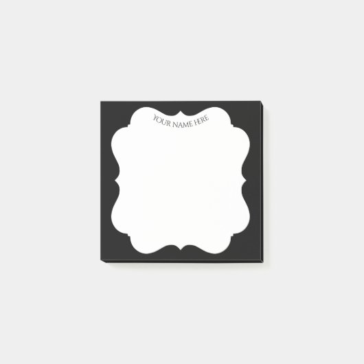 Post-it® Cadre noir élégant avec votre nom (Devant)