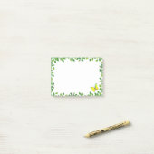 Post-it® Cadre Papillon Jaune Beau & Feuille Verte (Sur un bureau)
