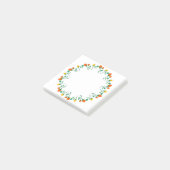 Post-it® Cadre rond floral avec fleurs de rose jaune et rou (Incliné)