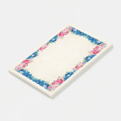 Post-it® Cadre rose et bleu Fleur Fleur Faisant (Incliné)