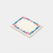 Post-it® Cadre rose et bleu Fleur Fleur Faisant (Incliné)