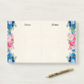 Post-it® Cadre rose et bleu Fleur Fleur Faisant (Sur un bureau)