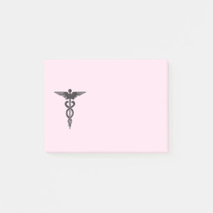 Post-it® Caducée Médicale sur le rose