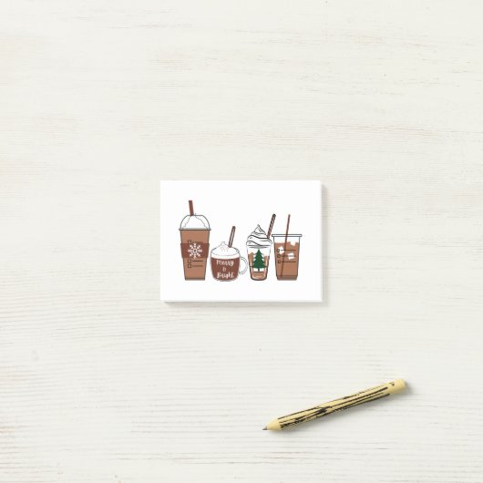 Post-it® Café de Noël (Sur un bureau)