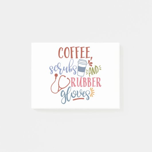 Post-it® Café Et Gants En Caoutchouc Conçus Pour Les Infirm (Devant)