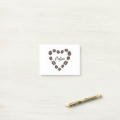 Post-it® Café Love Café Bean Heart (Sur un bureau)