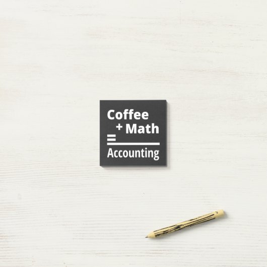 Post-it® Café + Math = Comptabilité (Sur un bureau)