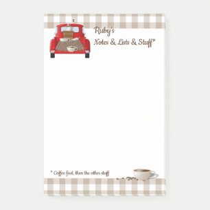 Post-it® Café personnalisé Petit Camion Rouge