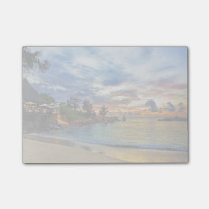Post-it® Café sur la plage tropicale au coucher du soleil