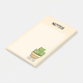 Post-it® Cahier de notes ligné avec cactus en pot botanique (Incliné)