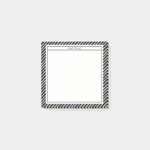 Post-it® Cahier personnalisé élégant rayures noir et blanc