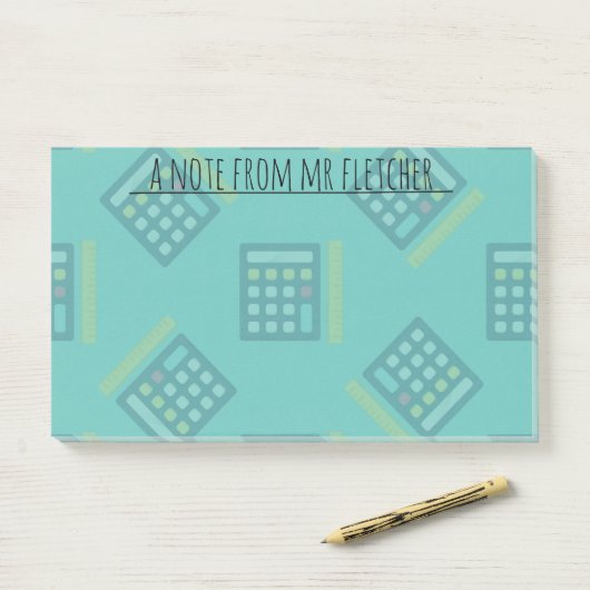 Post-it® Calculatrices personnalisées Notes mathématiques p (Sur un bureau)