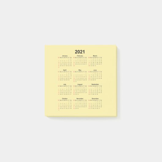 Post-it® Calendrier 2021 (Devant)