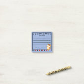 Post-it® Calendrier Chat Orange Gingembre Bleu (Sur un bureau)