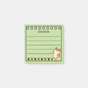 Post-it® Calendrier Chat Orange Gingembre Vert