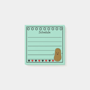 Post-it® Calendrier de la pomme de terre heureuse sarcelle