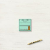 Post-it® Calendrier de la pomme de terre heureuse sarcelle (Sur un bureau)
