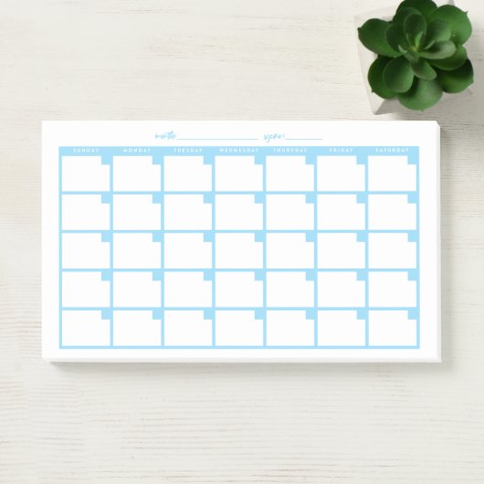 Post-it® Calendrier des notes collantes non datées - bleu c (Bureau)