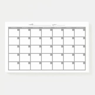 Post-it® Calendrier des notes collantes non datées - gris