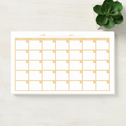 Post-it® Calendrier des notes collantes non datées - Jaune (Bureau)