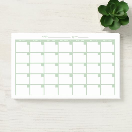 Post-it® Calendrier des notes collantes non datées - Vert c (Bureau)