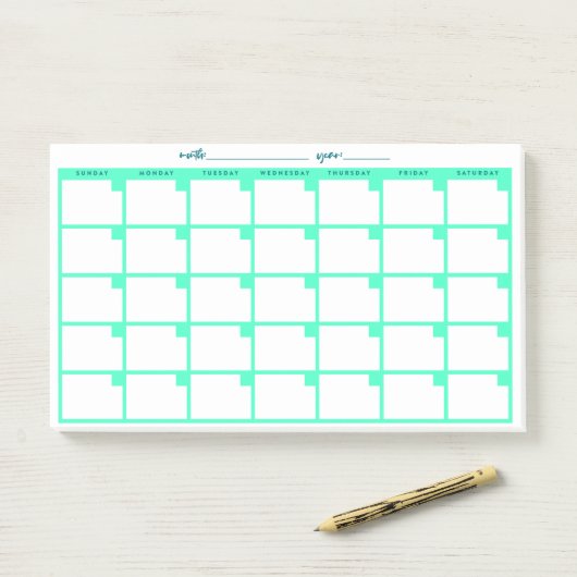 Post-it® Calendrier des notes rapides non daté - Monnaie (Sur un bureau)