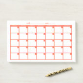 Post-it® Calendrier des notes rapides non daté - Saumon (Sur un bureau)
