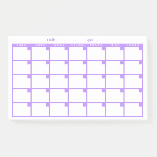 Post-it® Calendrier des notes rapides non daté - violet (Devant)