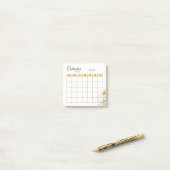 Post-it® Calendrier du planificateur mensuel Jaune et Noir (Sur un bureau)