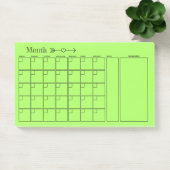 Post-it® Calendrier du planificateur mensuel vert (Bureau)