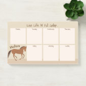 Post-it® Calendrier hebdomadaire de cheval de Faux de poney (Bureau)