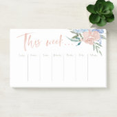 Post-it® Calendrier hebdomadaire de fleur d'aquarelle (Bureau)