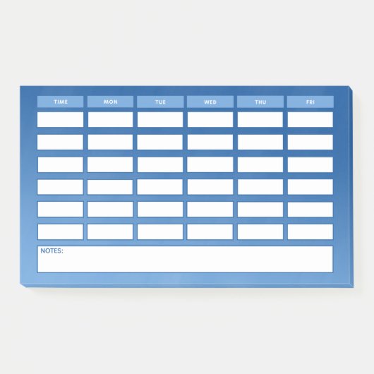 Post-it® Calendrier hebdomadaire simple Blue Ombre (Devant)