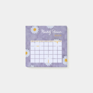 Post-it® Calendrier mensuel du planificateur floral pourpre