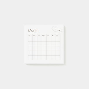 Post-it® Calendrier mensuel minimal Brown