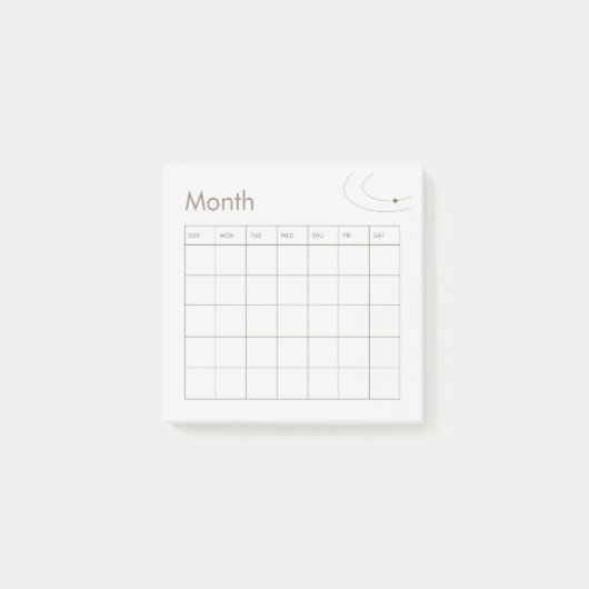 Post-it® Calendrier mensuel minimal Brown (Devant)