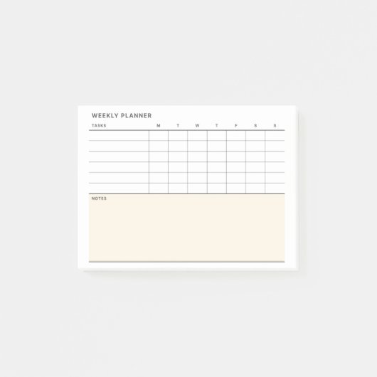 Post-it® Calendrier minimaliste hebdomadaire simple (Devant)