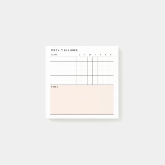Post-it® Calendrier minimaliste hebdomadaire simple (Devant)