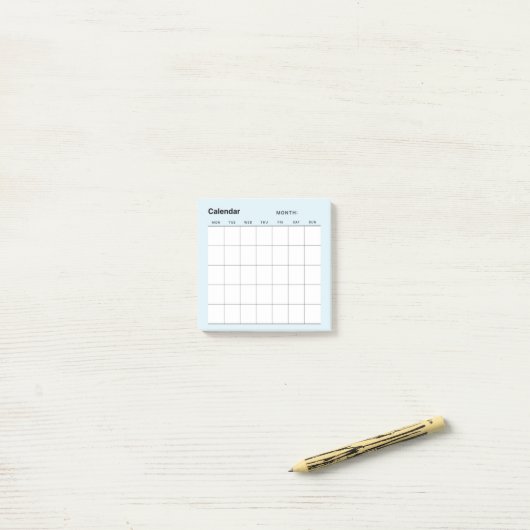 Post-it® Calendrier minimaliste mensuel simple (Sur un bureau)