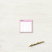 Post-it® Calendrier minimaliste mensuel simple (Sur un bureau)