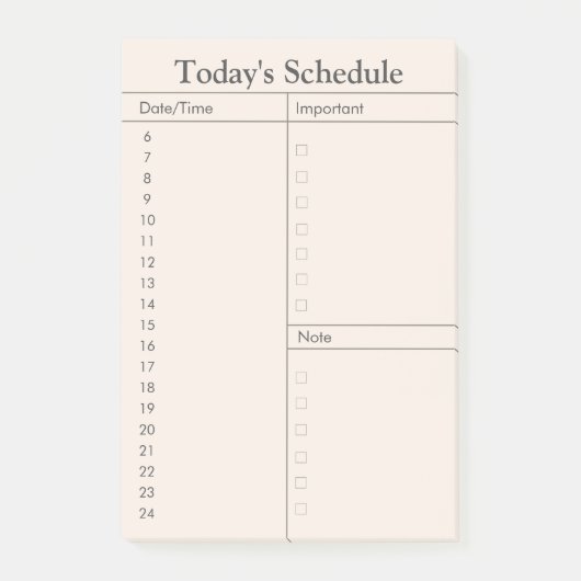 Post-it® Calendrier quotidien minimal (Devant)