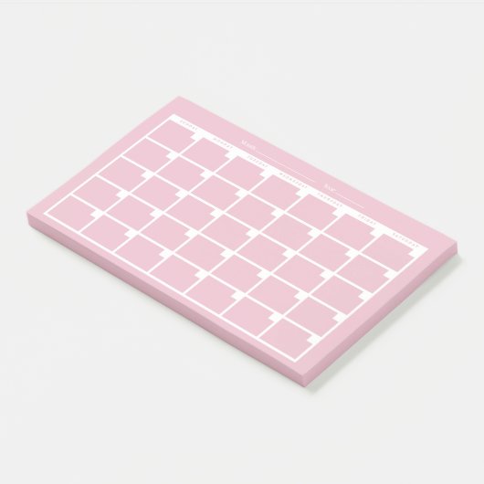 Post-it® Calendrier rose clair non daté (Incliné)