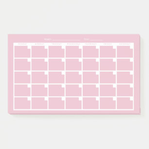 Post-it® Calendrier rose clair non daté