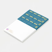 Post-it® Calendrier Société 2026 Logo & Coordonnées Turquoi (Incliné)