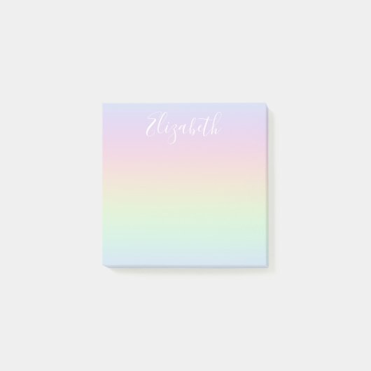 Post-it® Calligraphie blanche ombre arc-en-ciel pastel (Devant)